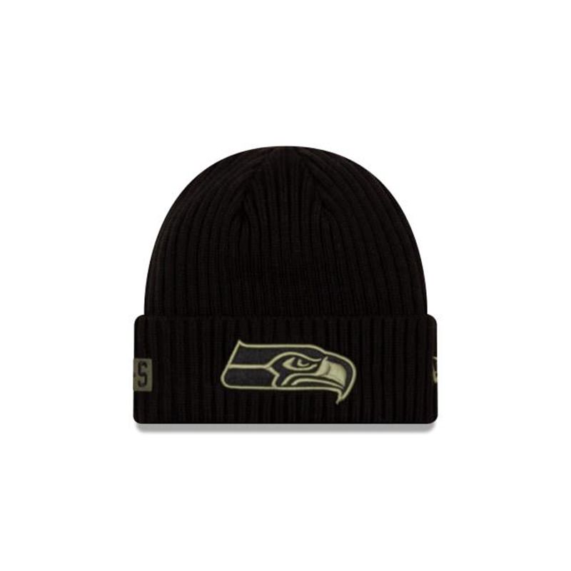 NFL Seattle Seahawks Salute To Service Cuff Knit (HOX8480) - Black New Era Beanies